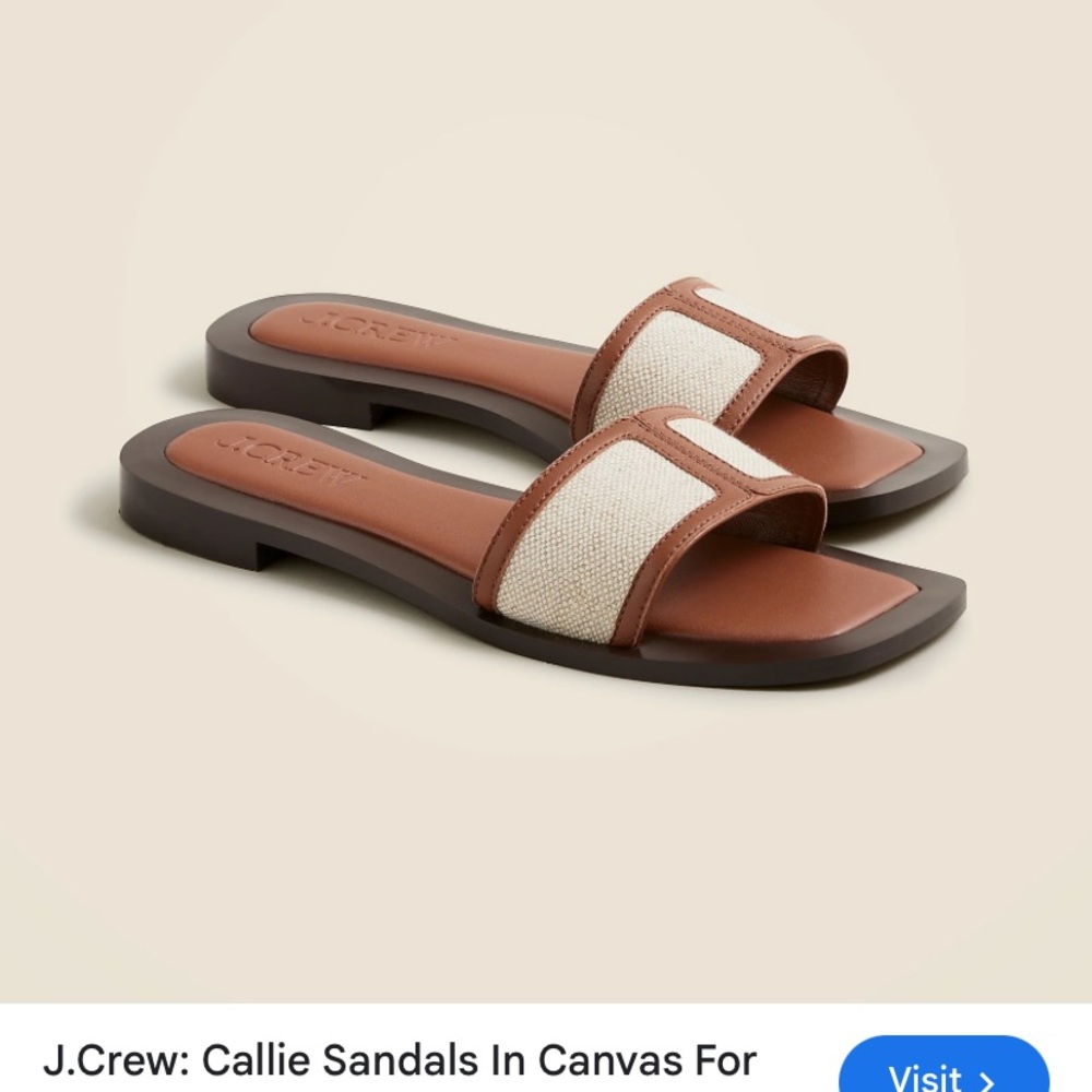 J. Crew Women's Callie Sandals - Brown and Cream